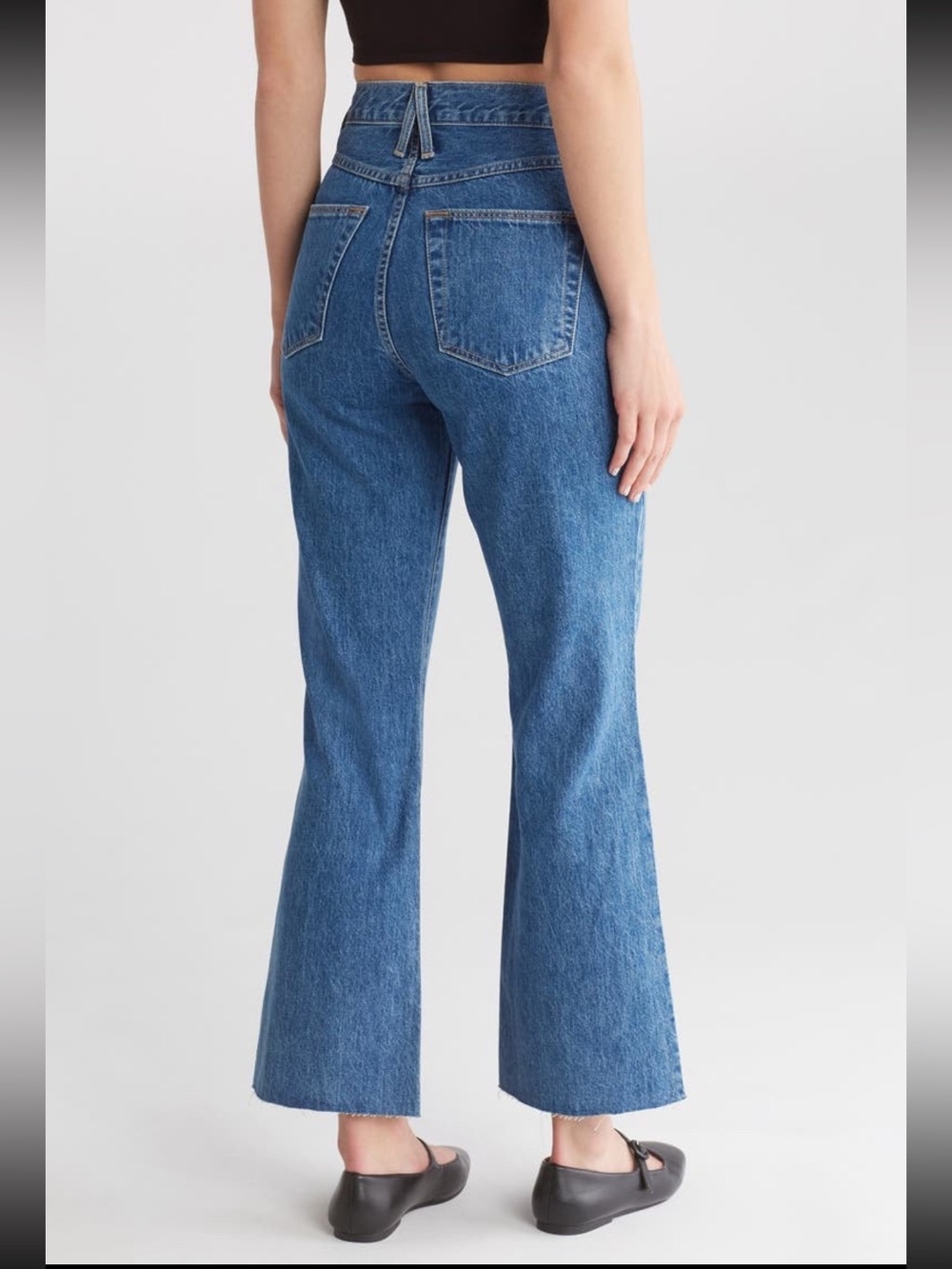 SLVRLAKE Frankie Double Yoke High Waist Raw Hem Flare Jeans Sweet Memory Size 25